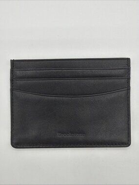 Brookstone Card Holder Leather Wallet, black